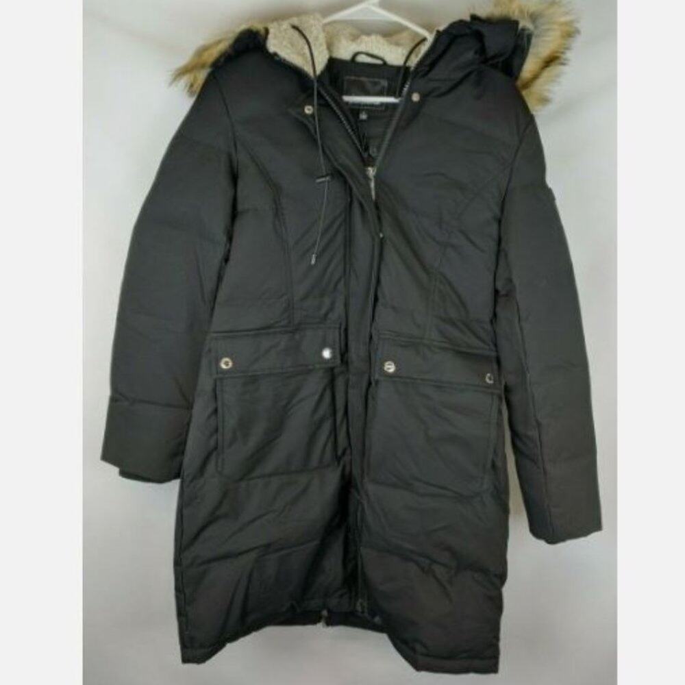 Sam Edelman Down Insulated Hooded Parka, Black, Women's Small